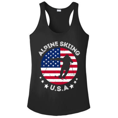 USA Alpine Skiing Team Retro Support USA Downhill Skiing Ladies PosiCharge Competitor Racerback Tank