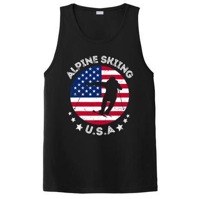 USA Alpine Skiing Team Retro Support USA Downhill Skiing PosiCharge Competitor Tank