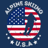 USA Alpine Skiing Team Retro Support USA Downhill Skiing Cooling Performance Crew T-Shirt