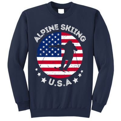 USA Alpine Skiing Team Retro Support USA Downhill Skiing Sweatshirt