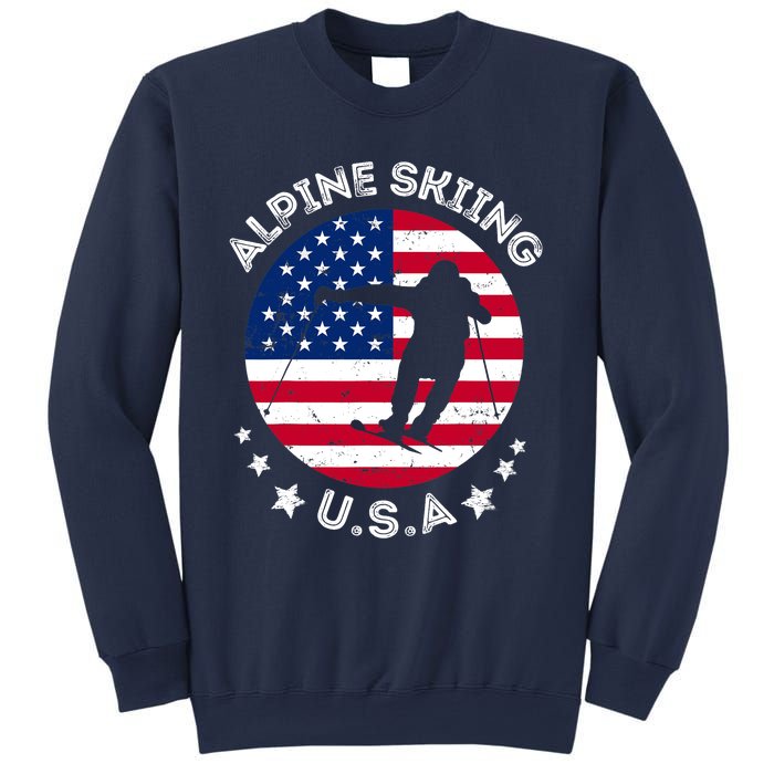 USA Alpine Skiing Team Retro Support USA Downhill Skiing Sweatshirt