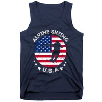 USA Alpine Skiing Team Retro Support USA Downhill Skiing Tank Top