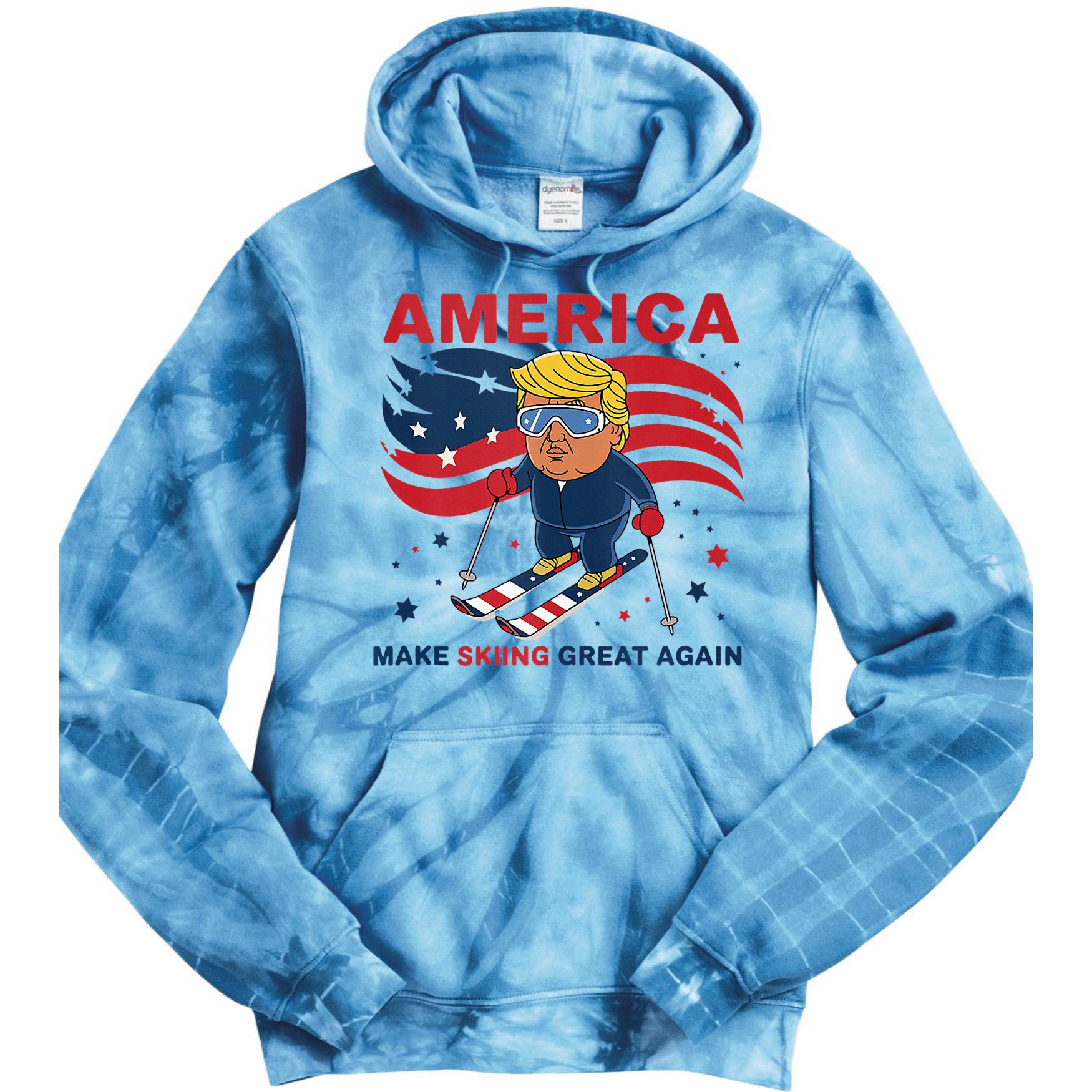 Usa Apres Ski Make Skiing Great Again Donald Trump Tie Dye Hoodie