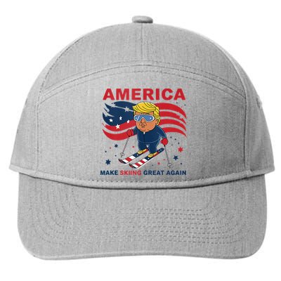 Usa Apres Ski Make Skiing Great Again Donald Trump 7-Panel Snapback Hat