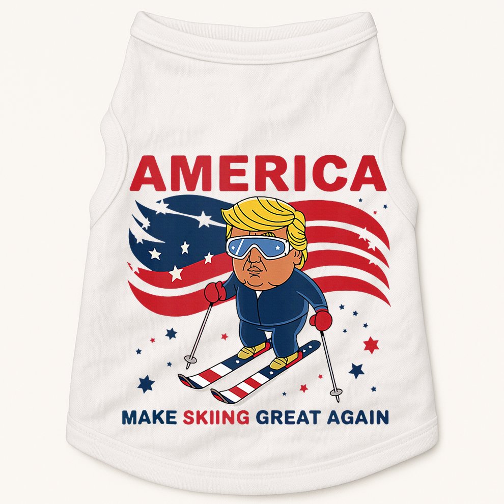 Usa Apres Ski Make Skiing Great Again Donald Trump Doggie Tank