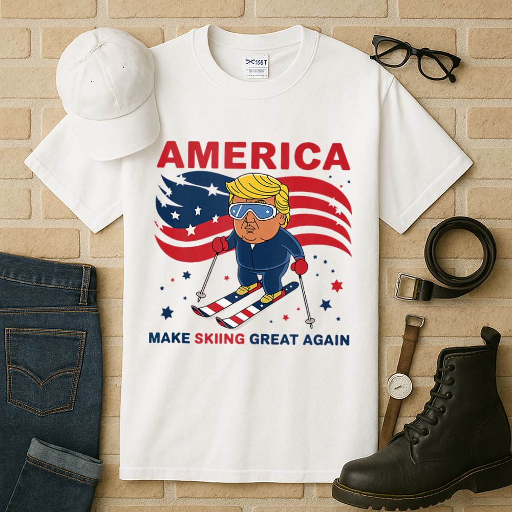Usa Apres Ski Make Skiing Great Again Donald Trump Tall T-Shirt