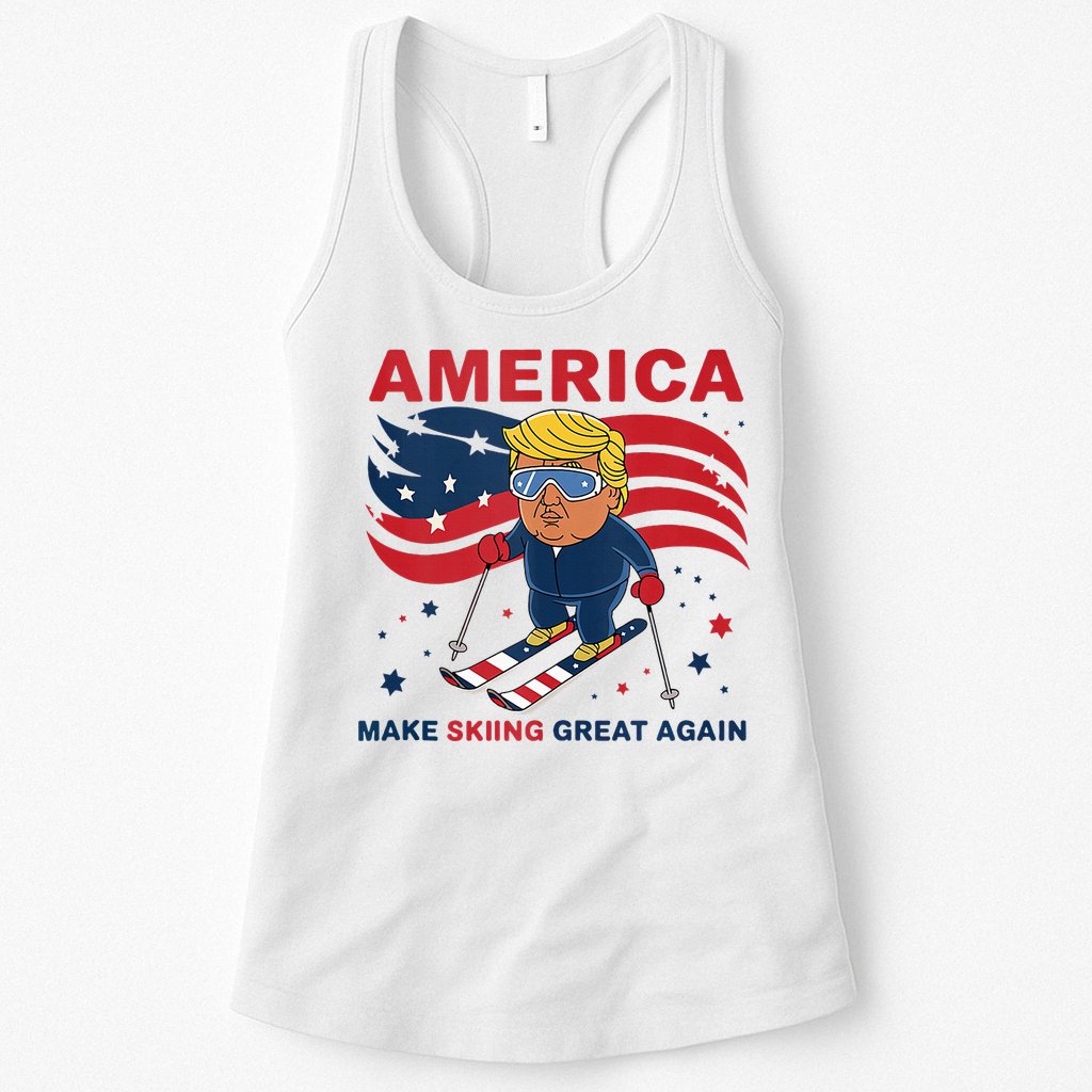 Usa Apres Ski Make Skiing Great Again Donald Trump Womens Tank Top