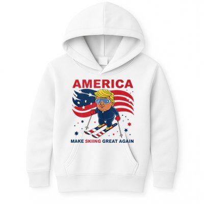 Usa Apres Ski Make Skiing Great Again Donald Trump Kids Hoodie