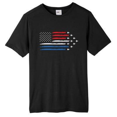 USAF Air Show American Flag 4th Of July Tall Fusion ChromaSoft Performance T-Shirt