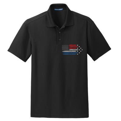 USAF Air Show American Flag 4th Of July Dry Zone Grid Polo