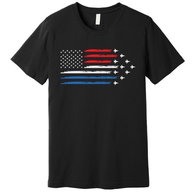 USAF Air Show American Flag 4th Of July Premium T-Shirt