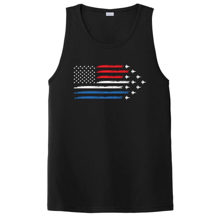 USAF Air Show American Flag 4th Of July PosiCharge Competitor Tank