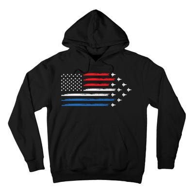 USAF Air Show American Flag 4th Of July Tall Hoodie