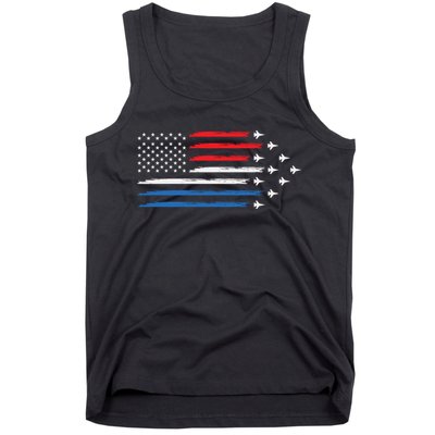 USAF Air Show American Flag 4th Of July Tank Top