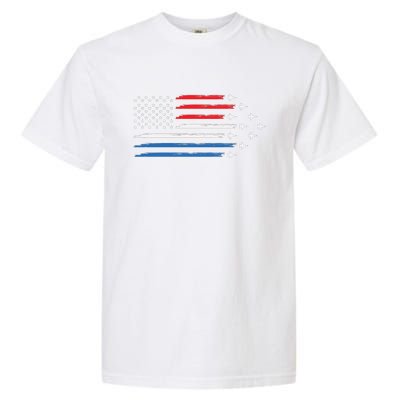 USAF Air Show American Flag 4th Of July Garment-Dyed Heavyweight T-Shirt