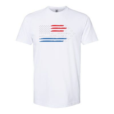 USAF Air Show American Flag 4th Of July Softstyle CVC T-Shirt