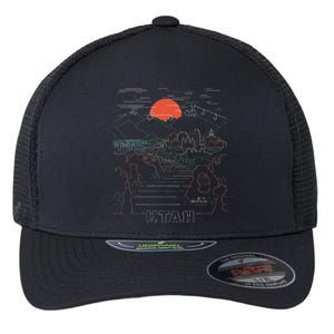 Utah Art Salt Lake City Ut Delicate Arch Bryce And Zion Flexfit Unipanel Trucker Cap