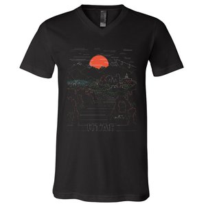 Utah Art Salt Lake City Ut Delicate Arch Bryce And Zion V-Neck T-Shirt