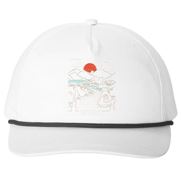 Utah Art Salt Lake City Ut Delicate Arch Bryce And Zion Snapback Five-Panel Rope Hat