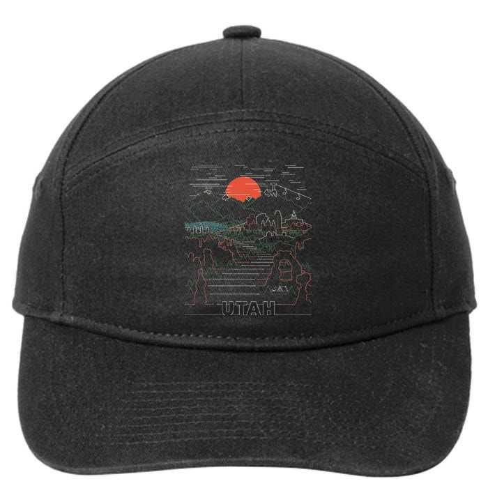 Utah Art Salt Lake City Ut Delicate Arch Bryce And Zion 7-Panel Snapback Hat