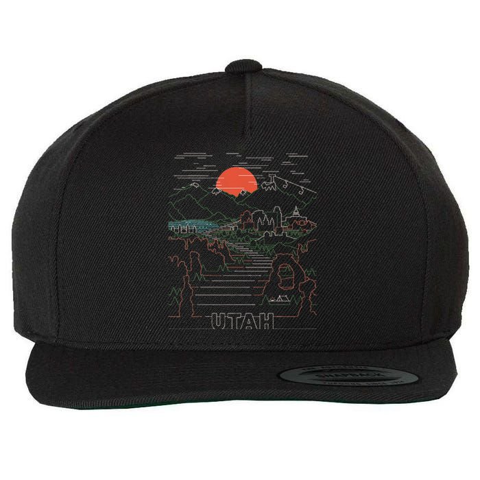 Utah Art Salt Lake City Ut Delicate Arch Bryce And Zion Wool Snapback Cap