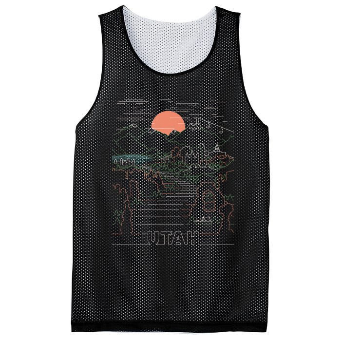 Utah Art Salt Lake City Ut Delicate Arch Bryce And Zion Mesh Reversible Basketball Jersey Tank