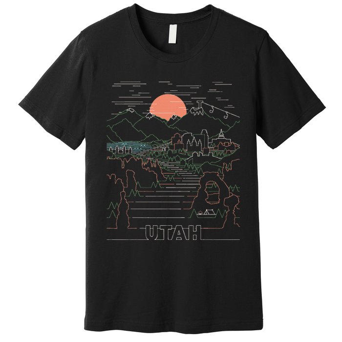 Utah Art Salt Lake City Ut Delicate Arch Bryce And Zion Premium T-Shirt