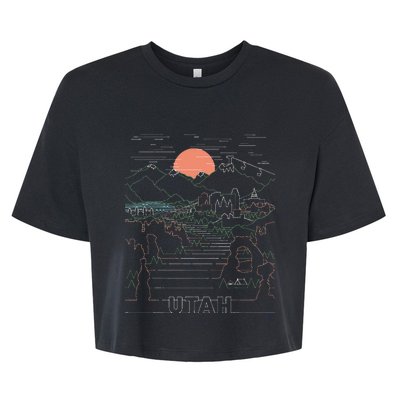 Utah Art Salt Lake City UT Delicate Arch Bryce And Zion Bella+Canvas Jersey Crop Tee