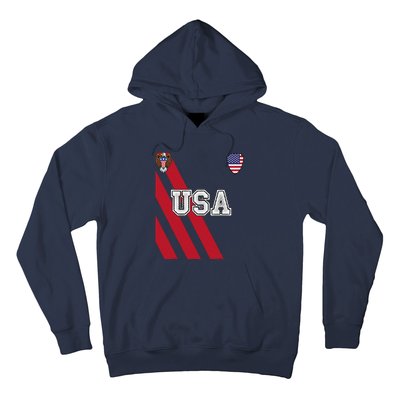 Usa America Soccer Jersey Red Blue Football Ball Travel Hoodie