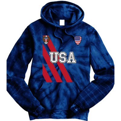 Usa America Soccer Jersey Red Blue Football Ball Travel Tie Dye Hoodie