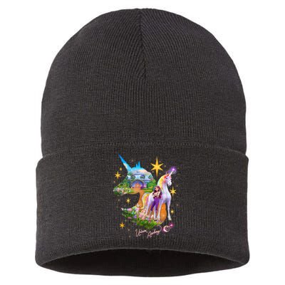 Unicorn Academy Silhouette Graphic Logo Sustainable Knit Beanie