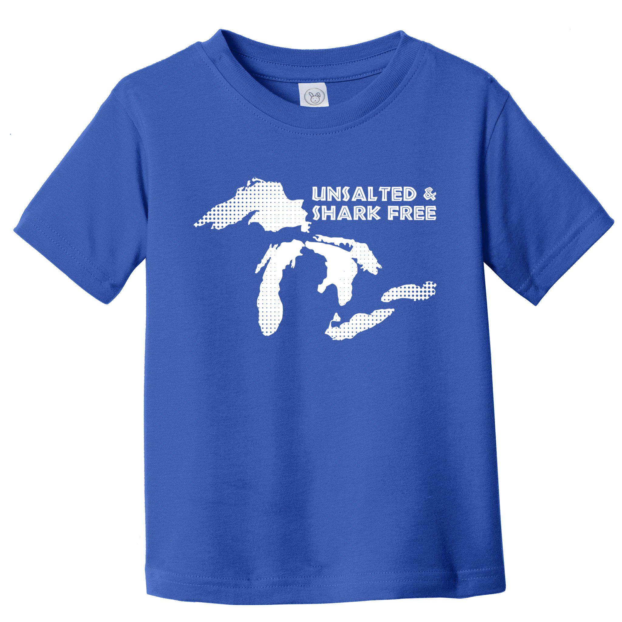 Unsalted And Shark Free Great Lakes Mi Michiganian Pride Gift Toddler T-Shirt