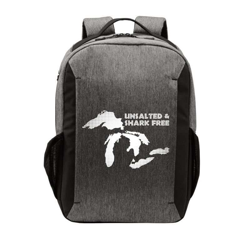 Unsalted And Shark Free Great Lakes Mi Michiganian Pride Gift Vector Backpack