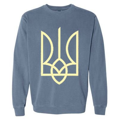 Ukraine Army Trident Symbol Middle Ukrainian Zelensky Green Garment-Dyed Sweatshirt