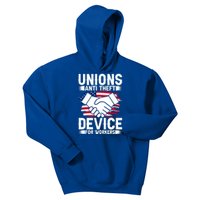 Unions Anti Theft Device For Workers Union Workers Outfit Funny Gift Kids Hoodie