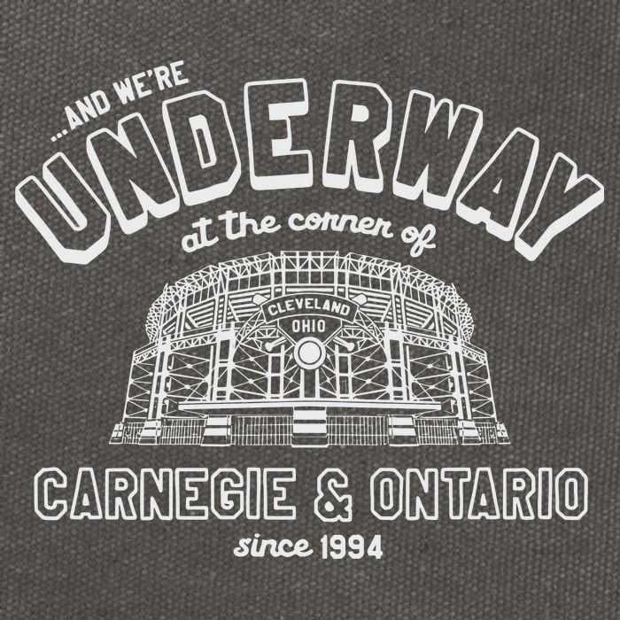 Underway At The Corner Of Carnegie & Ontario Since 1994 Cotton Canvas Backpack