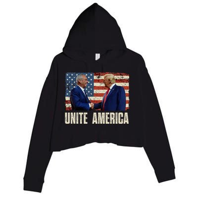 Unite America Trump Kennedy Jr 2024 For President Crop Fleece Hoodie