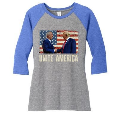 Unite America Trump Kennedy Jr 2024 For President Women's Tri-Blend 3/4-Sleeve Raglan Shirt