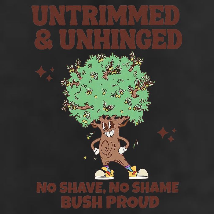 Untrimmed And Unhinged No Shave No Shame Bush Proud 7 Panel Mesh Trucker Snapback Hat