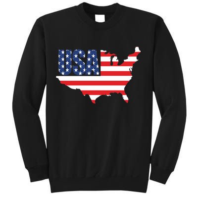 USA American US Flag Map Patriotic Sweatshirt