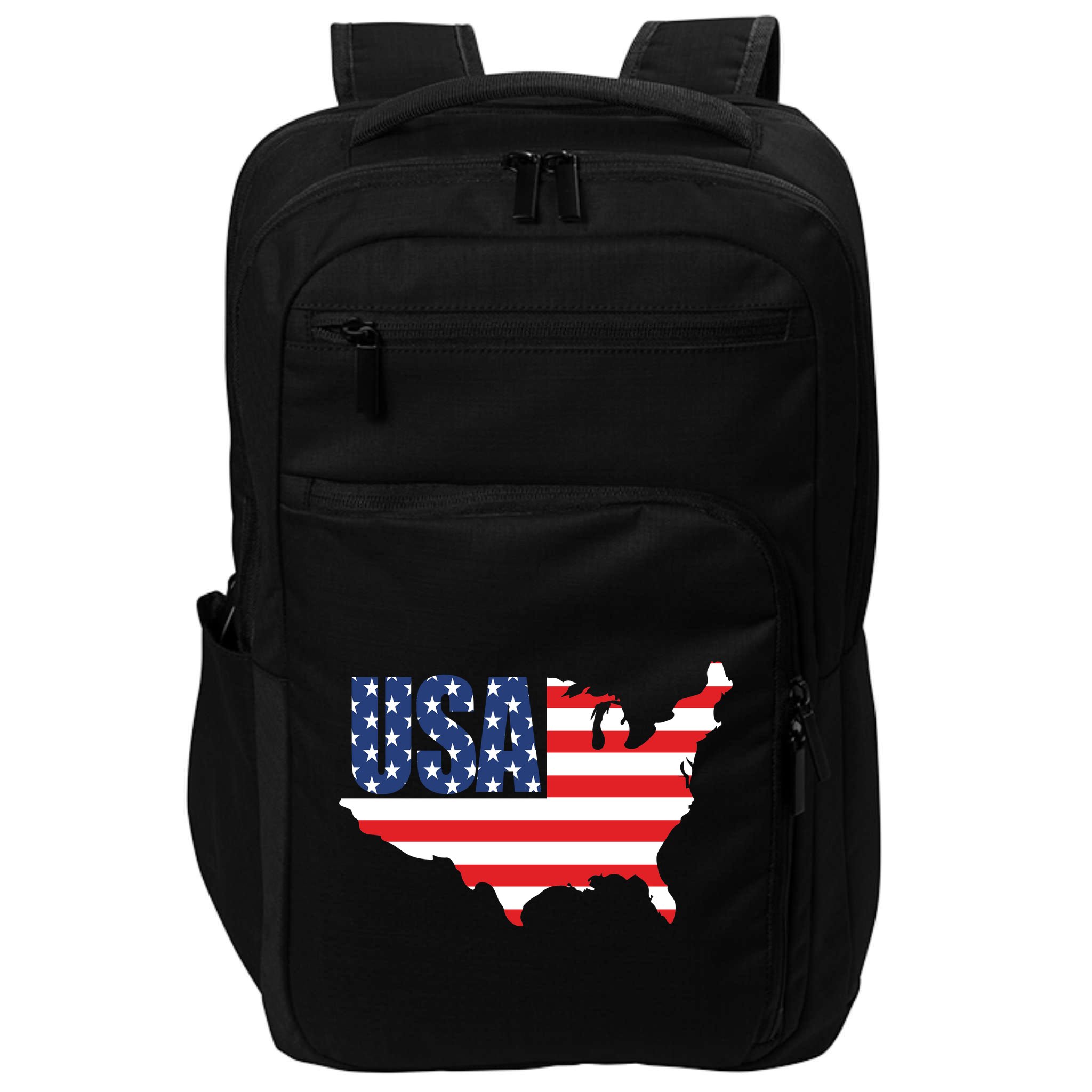 USA American US Flag Map Patriotic Impact Tech Backpack
