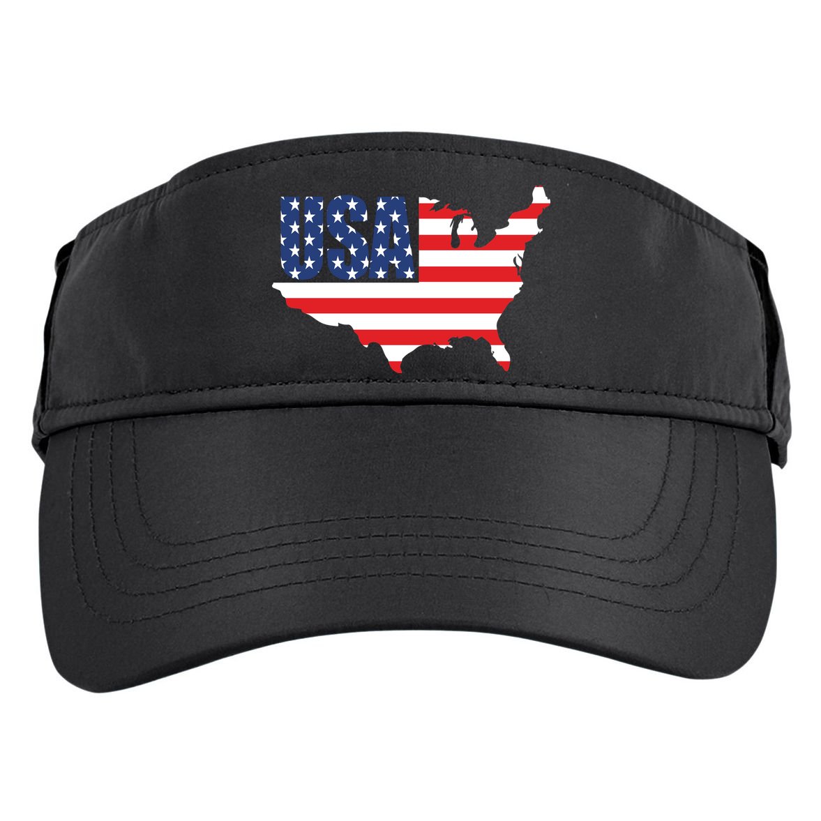 USA American US Flag Map Patriotic Adult Drive Performance Visor