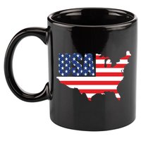 USA American US Flag Map Patriotic 11oz C Handle Ceramic Mug