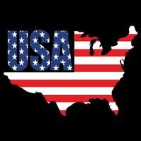 USA American US Flag Map Patriotic Drawstring Bag
