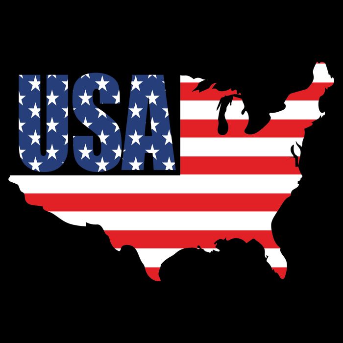USA American US Flag Map Patriotic Drawstring Bag