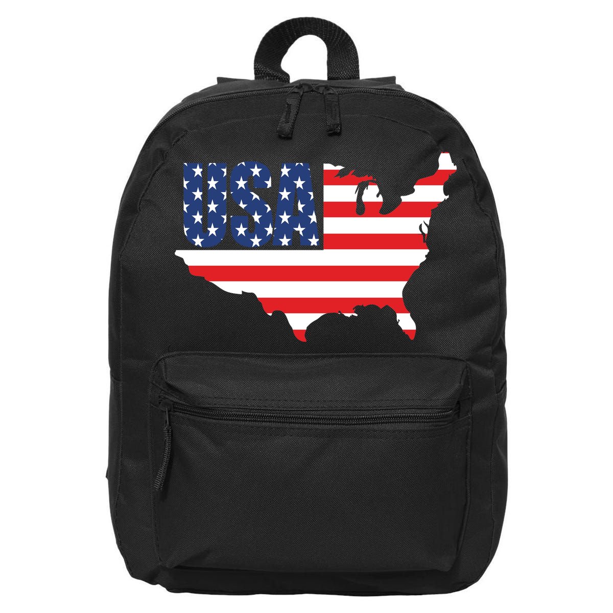 USA American US Flag Map Patriotic 16 in Basic Backpack