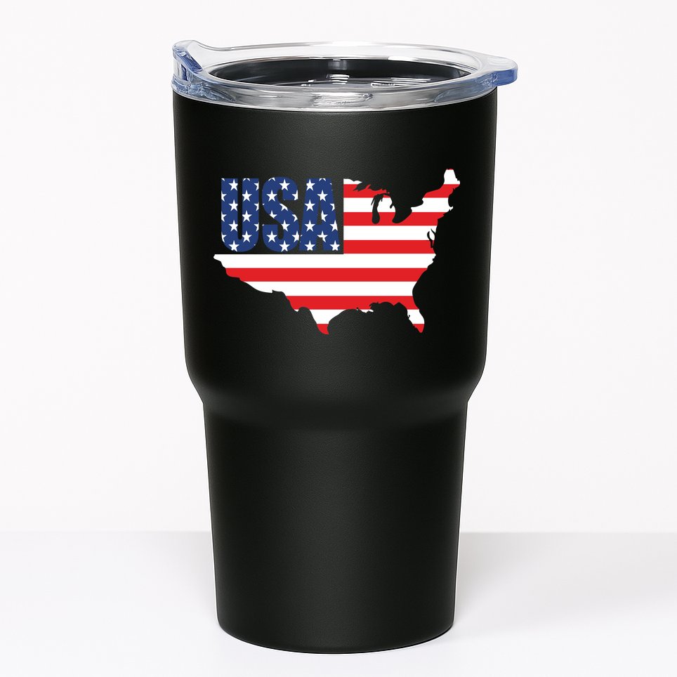 USA American US Flag Map Patriotic Tumbler