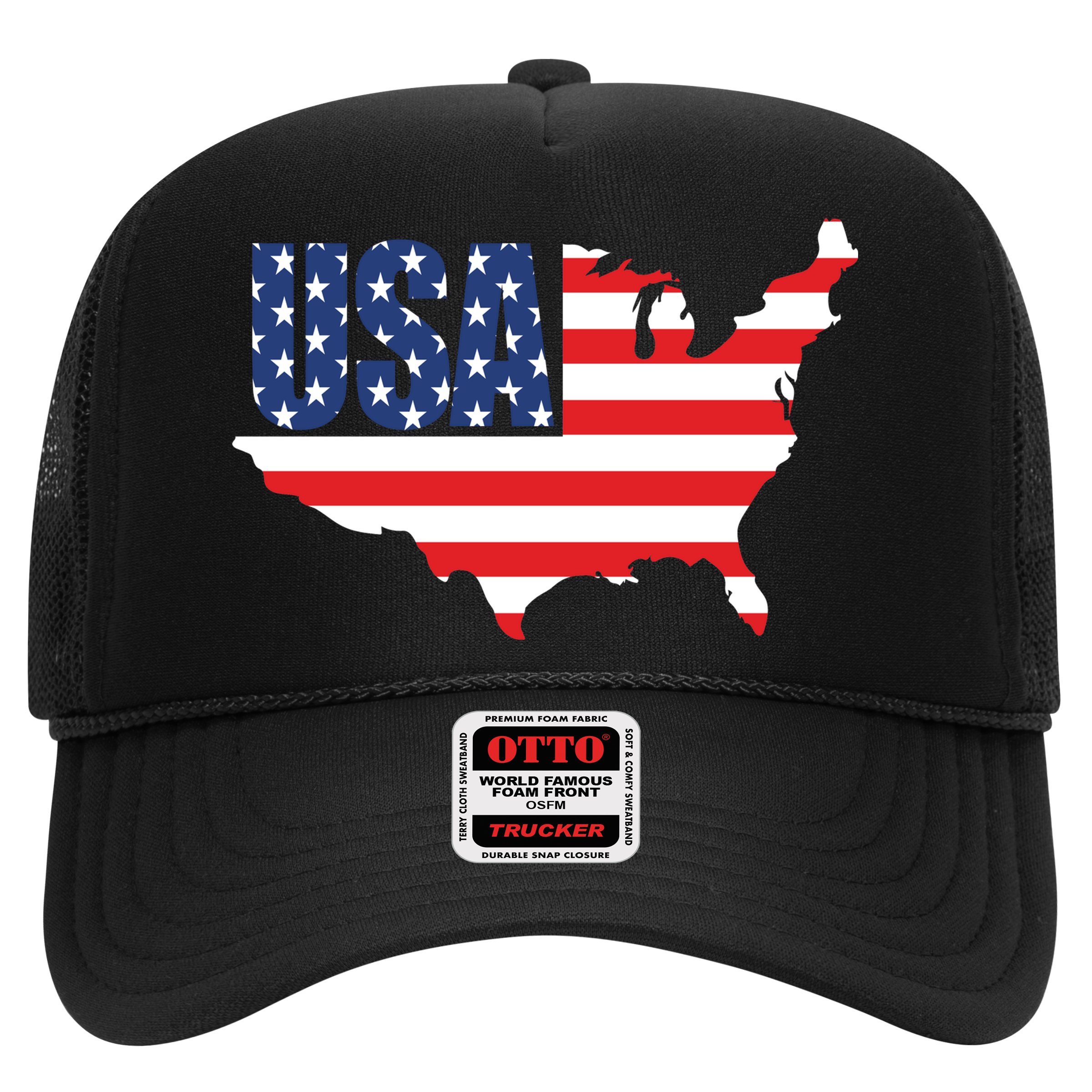 USA American US Flag Map Patriotic Hat