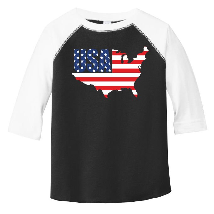 USA American US Flag Map Patriotic Toddler Fine Jersey T-Shirt