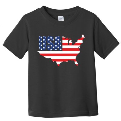 USA American US Flag Map Patriotic Toddler T-Shirt